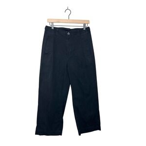 Old Navy Womens Classic Wide Leg High Rise Utility Painters Pants Black 10